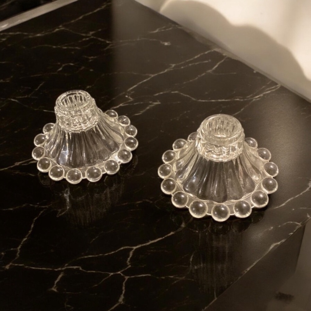 💠Vintage Anchor Hocking Boopie style candle holders - pair.